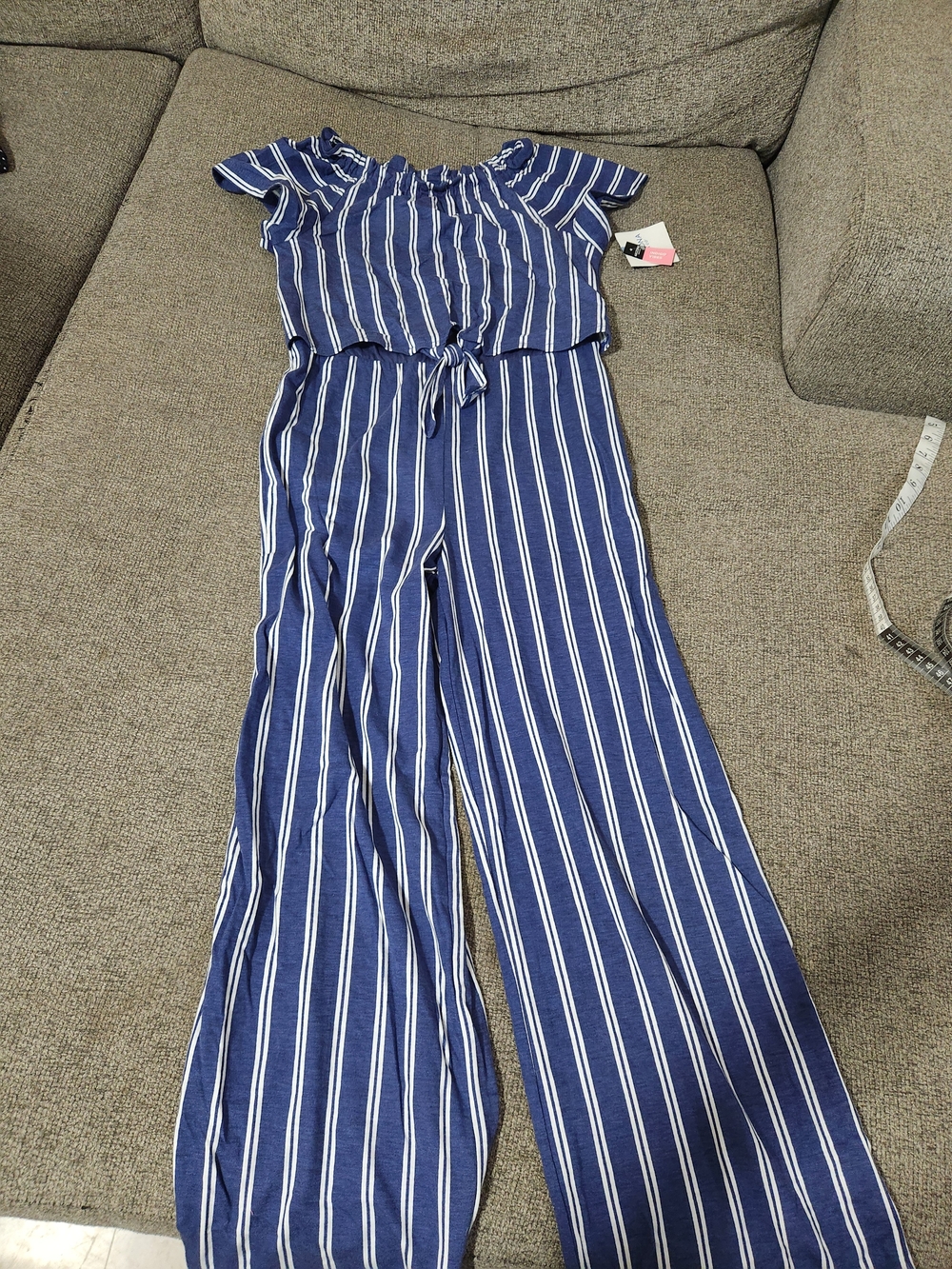 Arizona Jean Company Navy and White Striped One-Piece Bodysuit